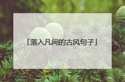 落入凡间的古风句子