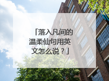 落入凡间的温柔仙句用英文怎么说？