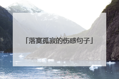 落寞孤寂的伤感句子