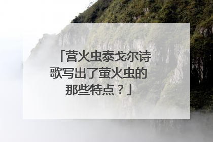 营火虫泰戈尔诗歌写出了萤火虫的那些特点?