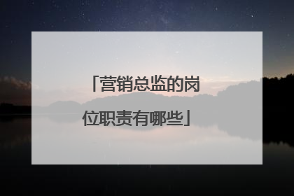 营销总监的岗位职责有哪些
