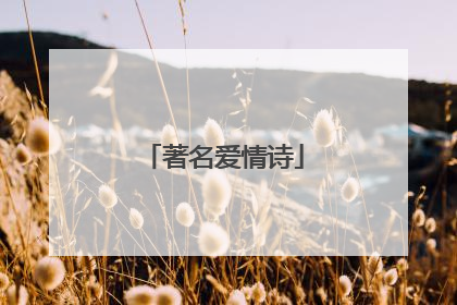 著名爱情诗