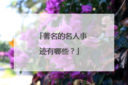 著名的名人事迹有哪些？