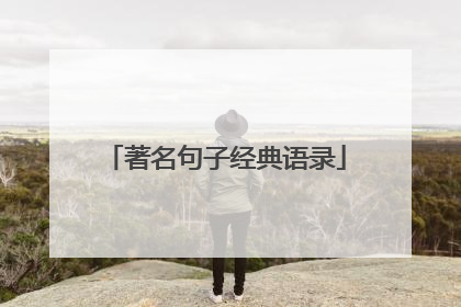 著名句子经典语录