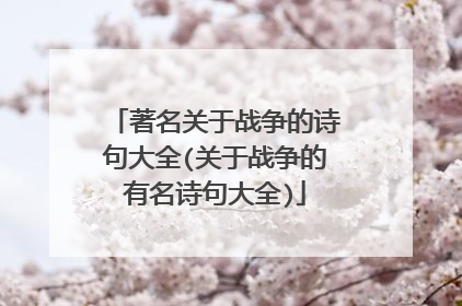 著名关于战争的诗句大全(关于战争的有名诗句大全)