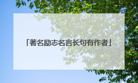 著名励志名言长句有作者