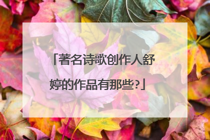 著名诗歌创作人舒婷的作品有那些?
