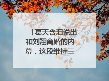 葛天含泪说出和刘翔离婚的内幕，这段维持三年的婚姻，究竟发生了什么？