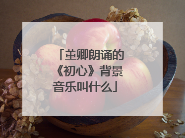 董卿朗诵的《初心》背景音乐叫什么