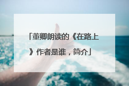董卿朗读的《在路上》作者是谁,简介