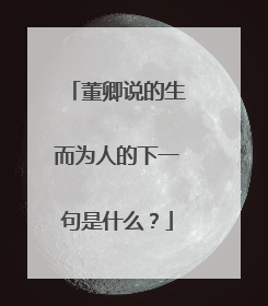 董卿说的生而为人的下一句是什么？