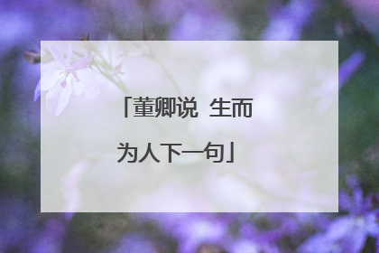 董卿说 生而为人下一句