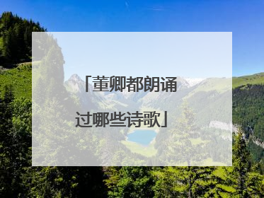 董卿都朗诵过哪些诗歌