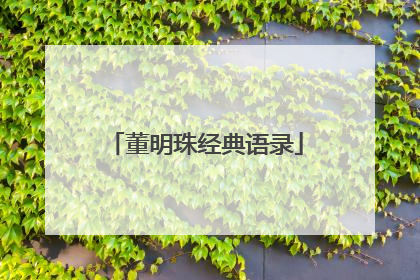 董明珠经典语录