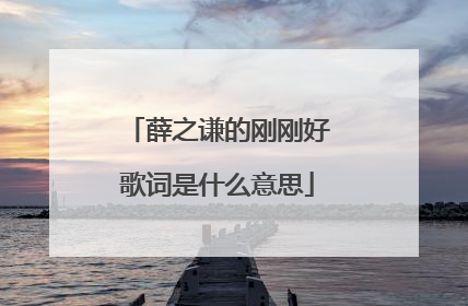 薛之谦的刚刚好歌词是什么意思