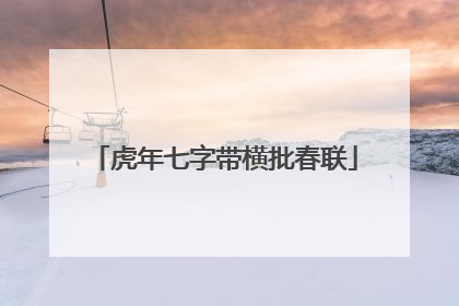 虎年七字带横批春联