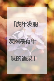 虎年发朋友圈最有年味的语录