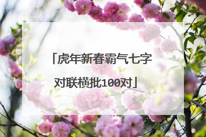 虎年新春霸气七字对联横批100对