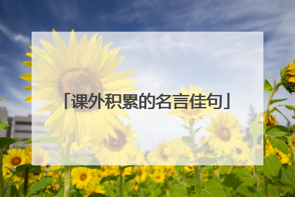 课外积累的名言佳句