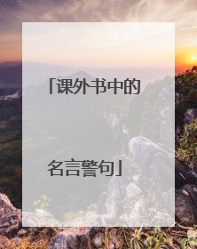 课外书中的名言警句