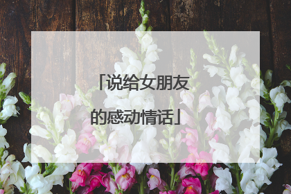 说给女朋友的感动情话