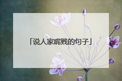 说人家嘴贱的句子