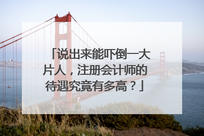 说出来能吓倒一大片人，注册会计师的待遇究竟有多高？
