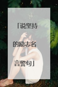 说坚持的励志名言警句