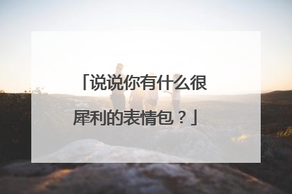 说说你有什么很犀利的表情包？