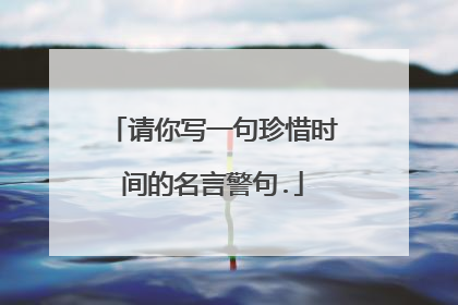 请你写一句珍惜时间的名言警句.
