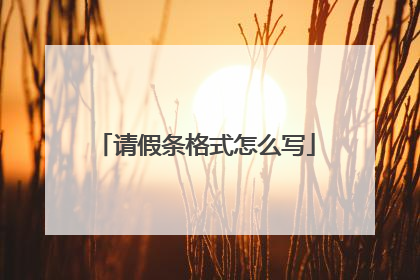 请假条格式怎么写