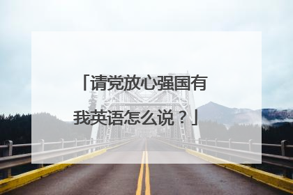 请党放心强国有我英语怎么说?