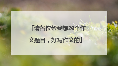 请各位帮我想20个作文题目,好写作文的