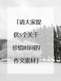 请大家提供5个关于珍惜时间的作文素材