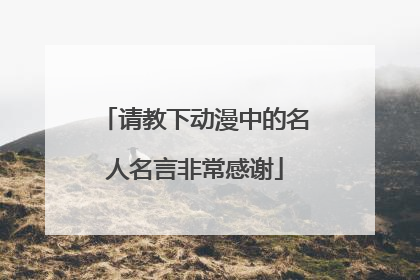 请教下动漫中的名人名言非常感谢