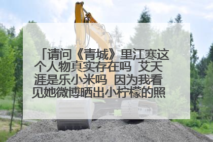 请问《青城》里江寒这个人物真实存在吗 艾天涯是乐小米吗 因为我看见她微博晒出小柠檬的照片 并称是自
