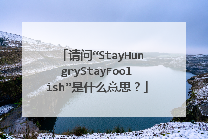 请问“StayHungryStayFoolish”是什么意思？