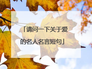 请问一下关于爱的名人名言短句