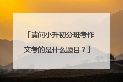 请问小升初分班考作文考的是什么题目？