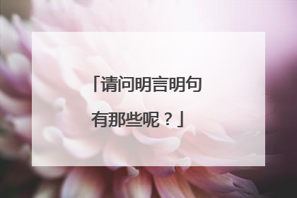 请问明言明句有那些呢？