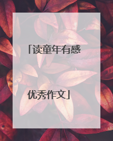 读童年有感优秀作文