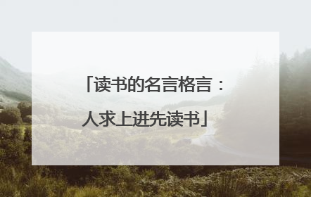 读书的名言格言：人求上进先读书
