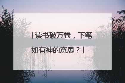 读书破万卷,下笔如有神的意思?
