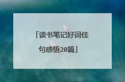 读书笔记好词佳句感悟20篇