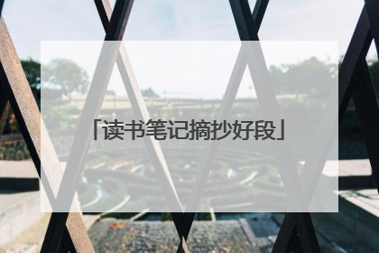 读书笔记摘抄好段