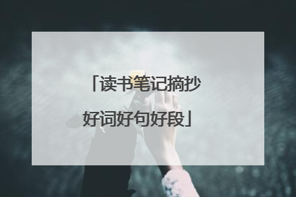 读书笔记摘抄好词好句好段
