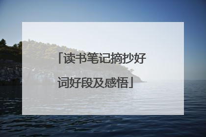 读书笔记摘抄好词好段及感悟