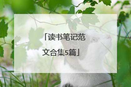 读书笔记范文合集5篇