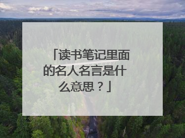 读书笔记里面的名人名言是什么意思？