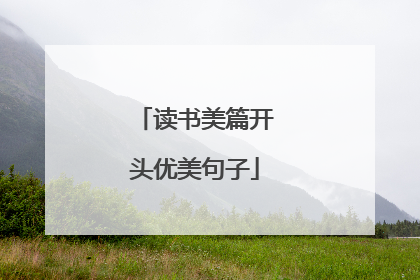 读书美篇开头优美句子